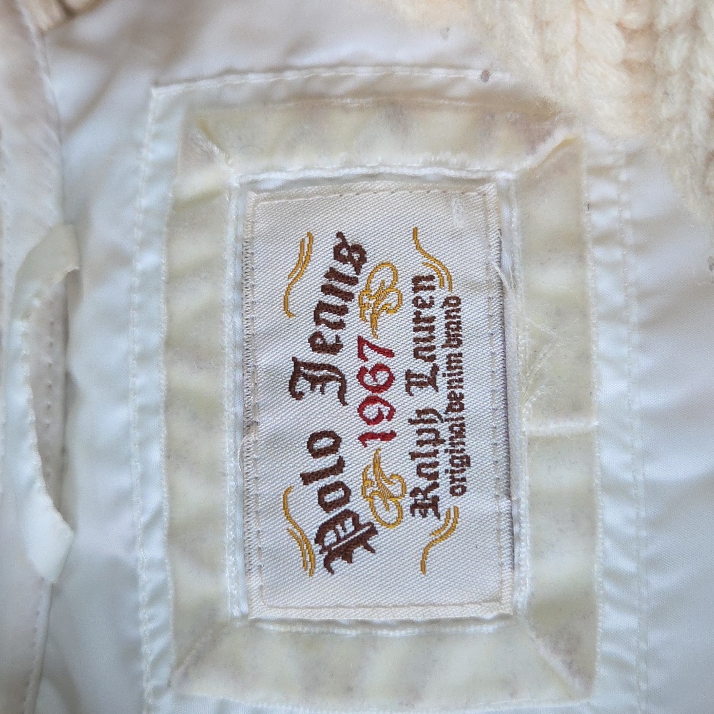 Vintage Polo Cream Knit and Down Puffer Jacket - Picture 4 of 17